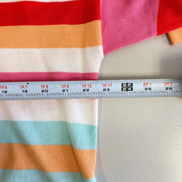 Edinburgh Knitwear Womens Colorful Long Sleeve Sweater Crewneck Bold Stripe sz L - Picture 9 of 10